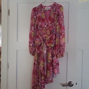 Elliatt Pink Floral Asymmetrical Dress